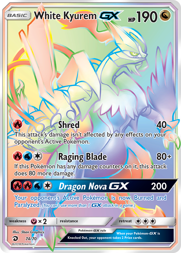 White Kyurem GX (74/70) [Sun & Moon: Dragon Majesty] | Card Merchant Takapuna