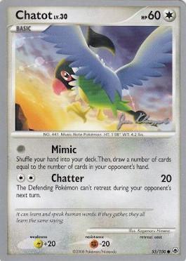 Chatot LV.30 (55/100) (Psychic Lock - Jason Klaczynski) [World Championships 2008] | Card Merchant Takapuna