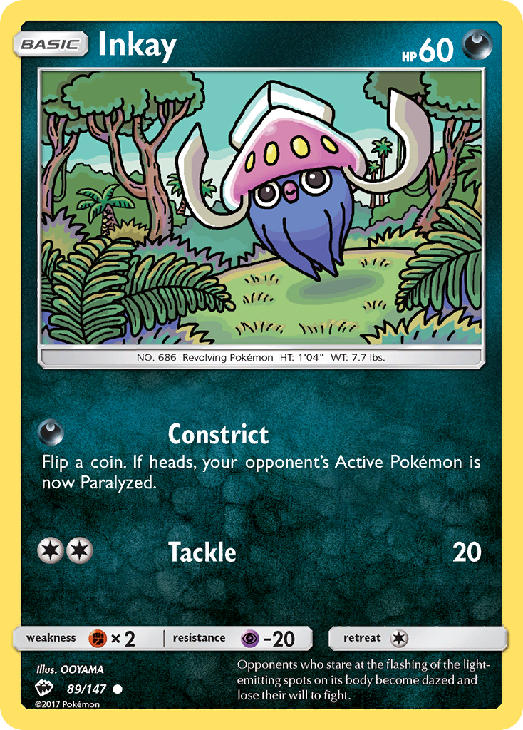 Inkay (89/147) [Sun & Moon: Burning Shadows] | Card Merchant Takapuna