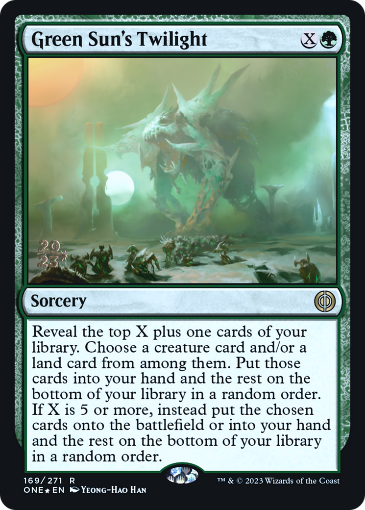 Green Sun's Twilight [Phyrexia: All Will Be One Prerelease Promos] | Card Merchant Takapuna