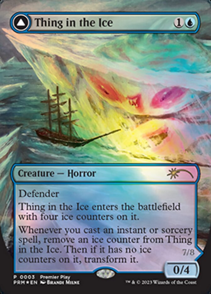 Thing in the Ice // Awoken Horror (Borderless Alternate Art) [Regional Championship Qualifiers 2023] | Card Merchant Takapuna