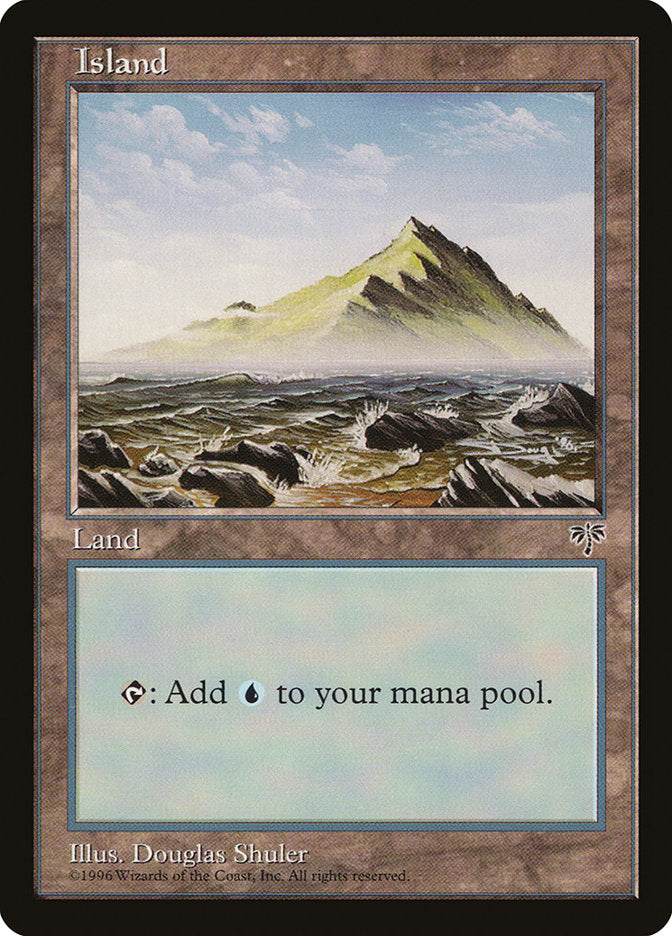 Island (No Tree / Blue Sky / Peak on Right) [Mirage] | Card Merchant Takapuna