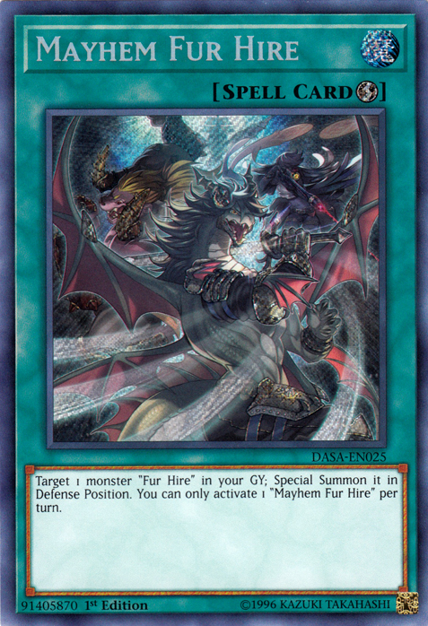 Mayhem Fur Hire [DASA-EN025] Secret Rare | Card Merchant Takapuna
