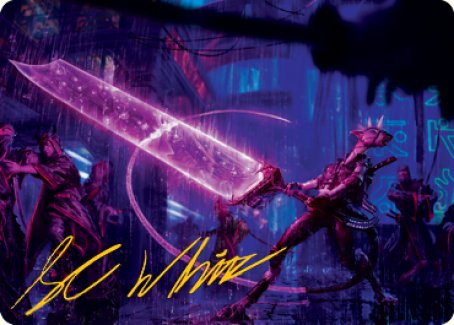 Enormous Energy Blade Art Card (Gold-Stamped Signature) [Kamigawa: Neon Dynasty Art Series] | Card Merchant Takapuna