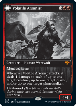 Volatile Arsonist // Dire-Strain Anarchist [Innistrad: Double Feature] | Card Merchant Takapuna