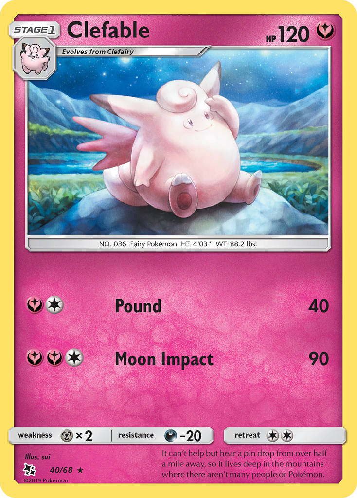 Clefable (40/68) [Sun & Moon: Hidden Fates] | Card Merchant Takapuna