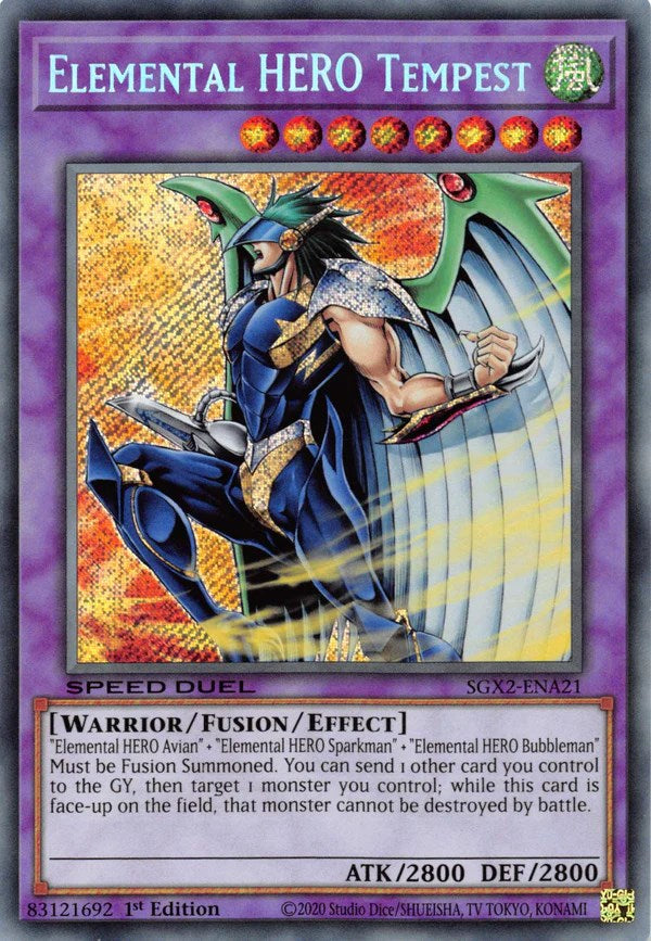 Elemental HERO Tempest [SGX2-ENA21] Secret Rare | Card Merchant Takapuna