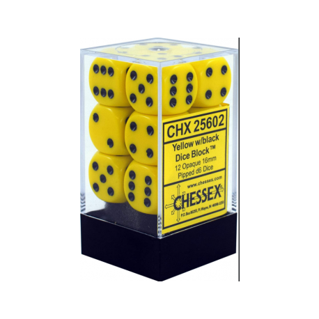Chessex 16mm D6 Set - Yellow/Black | Card Merchant Takapuna