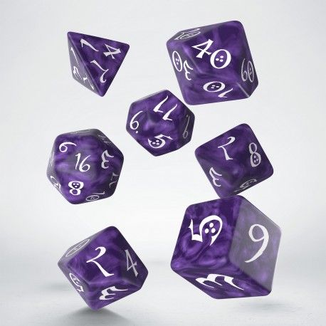 Classic RPG Lavender & White Dice Set 7 | Card Merchant Takapuna