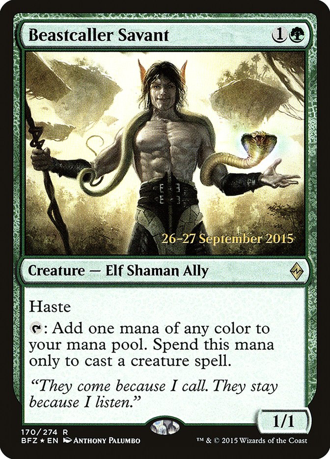 Beastcaller Savant [Battle for Zendikar Prerelease Promos] | Card Merchant Takapuna