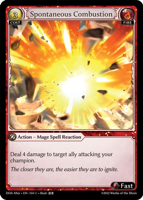 Spontaneous Combustion (154) [Dawn of Ashes: Alter Edition] | Card Merchant Takapuna