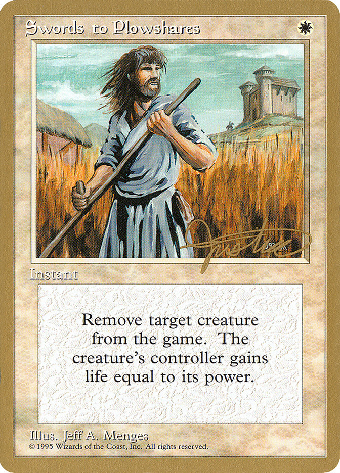 Swords to Plowshares (Mark Justice) [Pro Tour Collector Set] | Card Merchant Takapuna