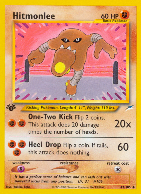 Hitmonlee (42/105) [Neo Destiny 1st Edition] | Card Merchant Takapuna