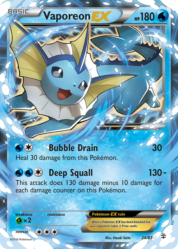 Vaporeon EX (24/83) [XY: Generations] | Card Merchant Takapuna
