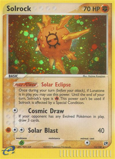 Solrock (13/100) [EX: Sandstorm] | Card Merchant Takapuna