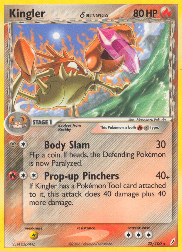 Kingler (22/100) (Delta Species) [EX: Crystal Guardians] | Card Merchant Takapuna