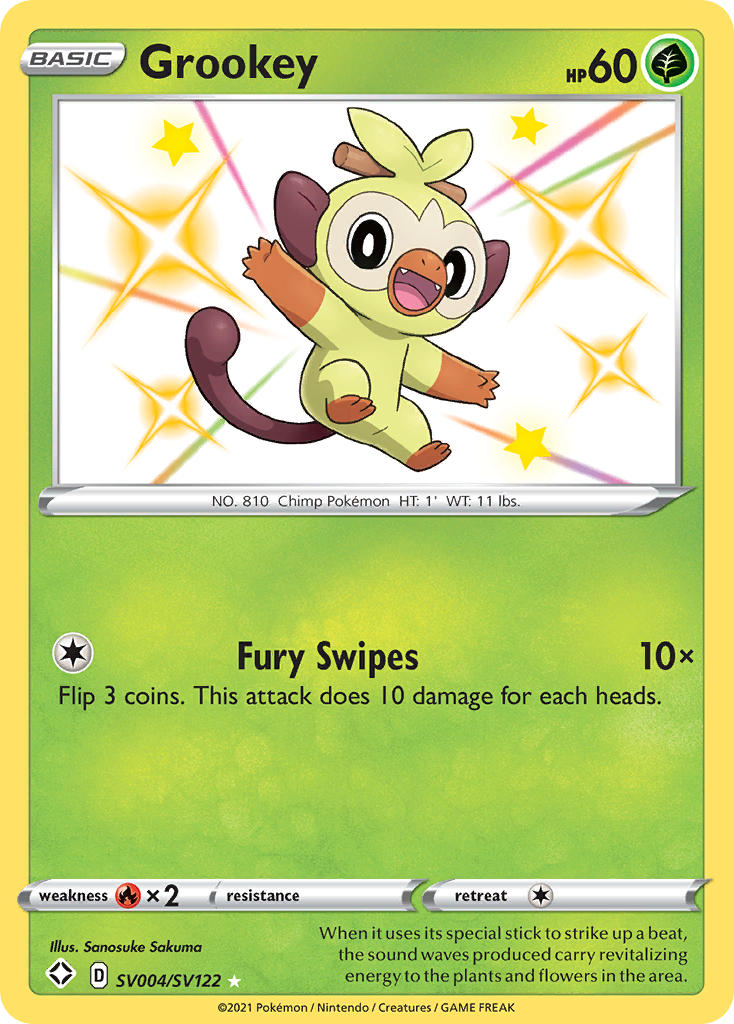 Grookey (SV004/SV122) [Sword & Shield: Shining Fates] | Card Merchant Takapuna