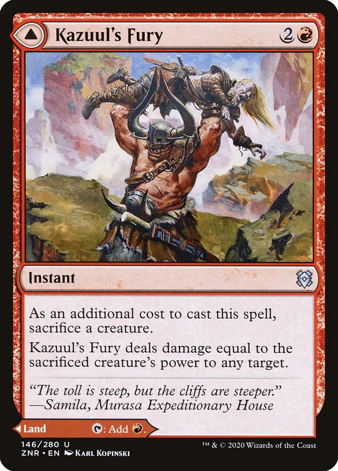 Kazuul's Fury // Kazuul's Cliffs [Zendikar Rising] | Card Merchant Takapuna