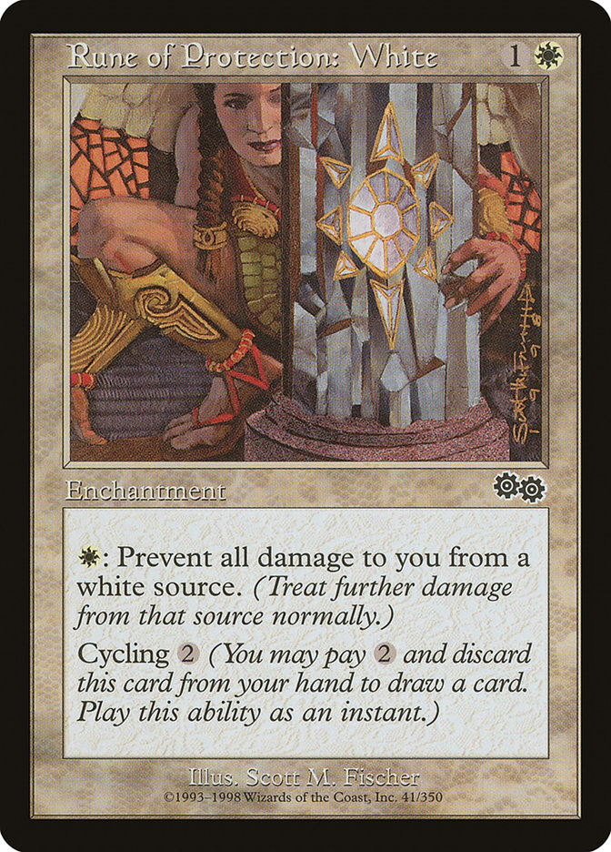 Rune of Protection: White [Urza's Saga] | Card Merchant Takapuna