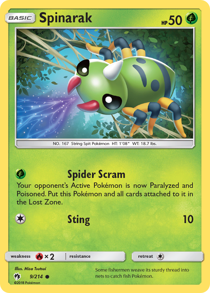 Spinarak (9/214) [Sun & Moon: Lost Thunder] | Card Merchant Takapuna