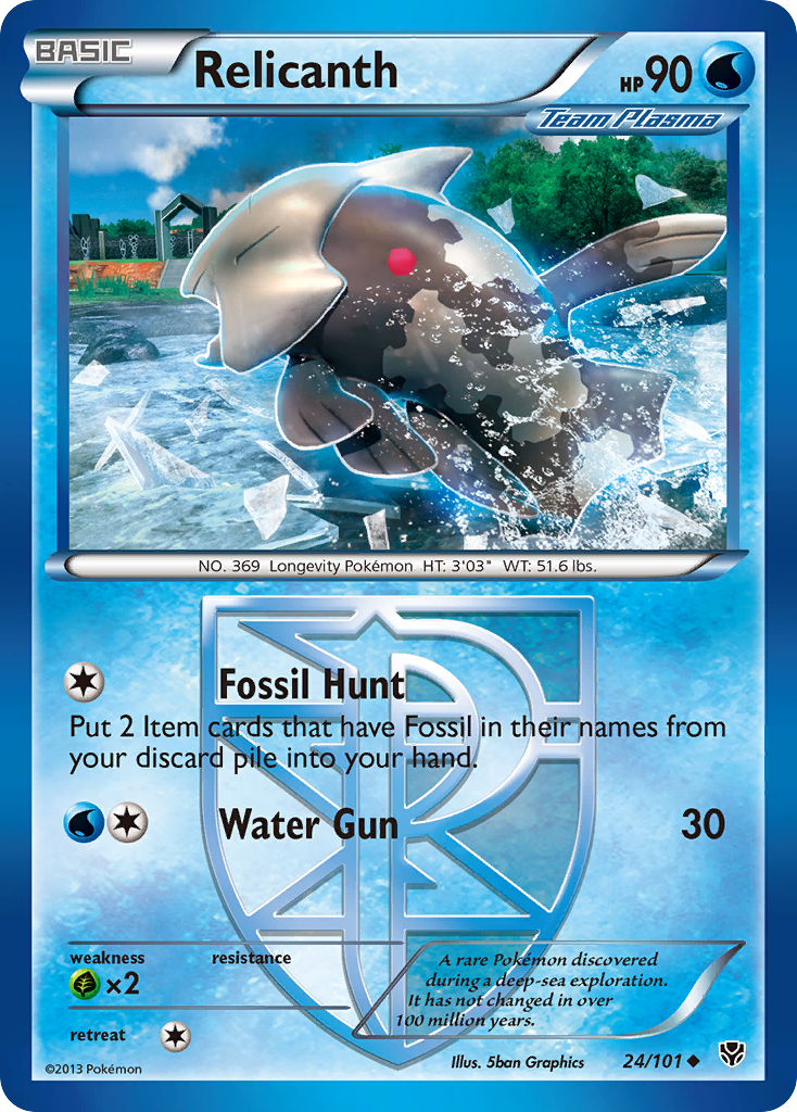 Relicanth (24/101) [Black & White: Plasma Blast] | Card Merchant Takapuna