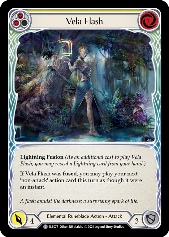 Vela Flash (Yellow) [ELE077] (Tales of Aria)  1st Edition Rainbow Foil | Card Merchant Takapuna