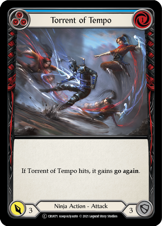 Torrent of Tempo (Blue) [U-CRU071] (Crucible of War Unlimited)  Unlimited Rainbow Foil | Card Merchant Takapuna