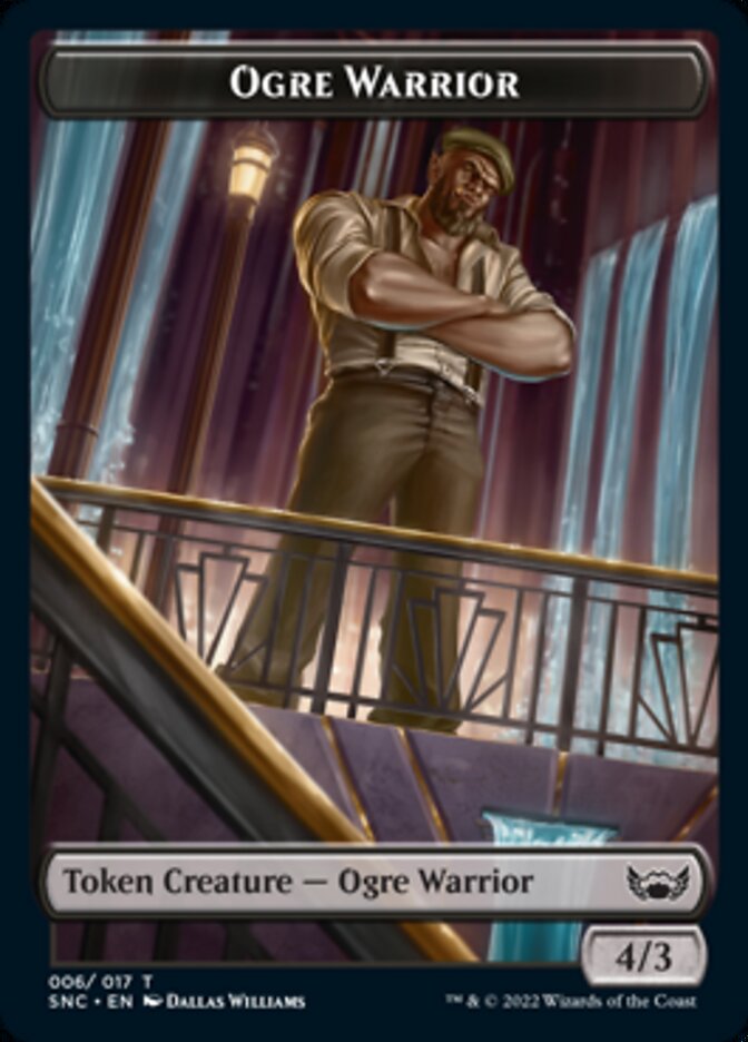 Ogre Warrior // Rhino Warrior Double-Sided Token [Streets of New Capenna Tokens] | Card Merchant Takapuna