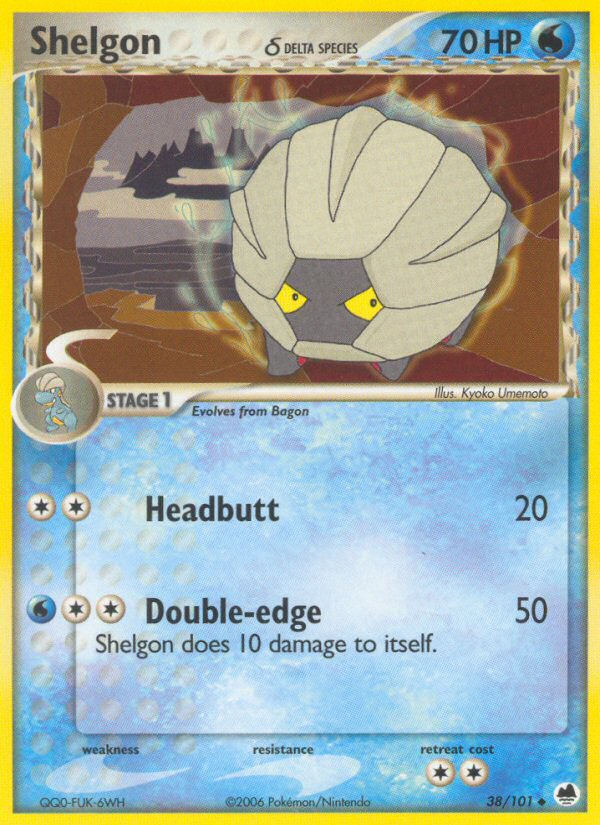 Shelgon (38/101) (Delta Species) [EX: Dragon Frontiers] | Card Merchant Takapuna