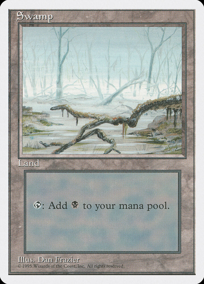 Swamp (White Fog in Trees) [Fourth Edition] | Card Merchant Takapuna