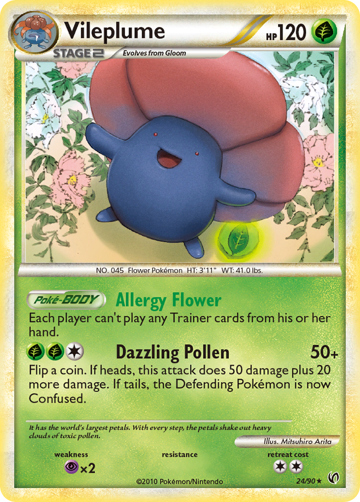 Vileplume (24/90) [HeartGold & SoulSilver: Undaunted] | Card Merchant Takapuna