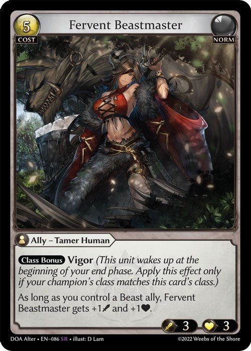Fervent Beastmaster (086) [Dawn of Ashes: Alter Edition] | Card Merchant Takapuna