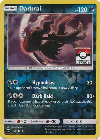 Darkrai (87/147) (League Promo) [Sun & Moon: Burning Shadows] | Card Merchant Takapuna