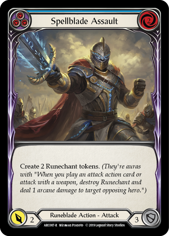 Spellblade Assault (Blue) [ARC087-R] (Arcane Rising)  1st Edition Normal | Card Merchant Takapuna
