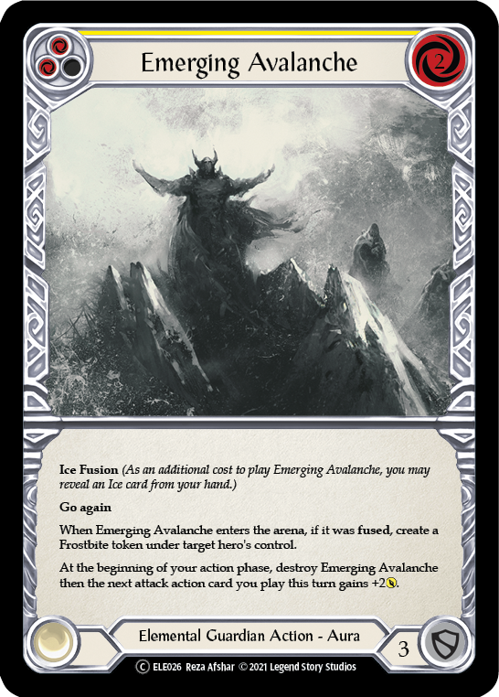 Emerging Avalanche (Yellow) [U-ELE026] (Tales of Aria Unlimited)  Unlimited Rainbow Foil | Card Merchant Takapuna