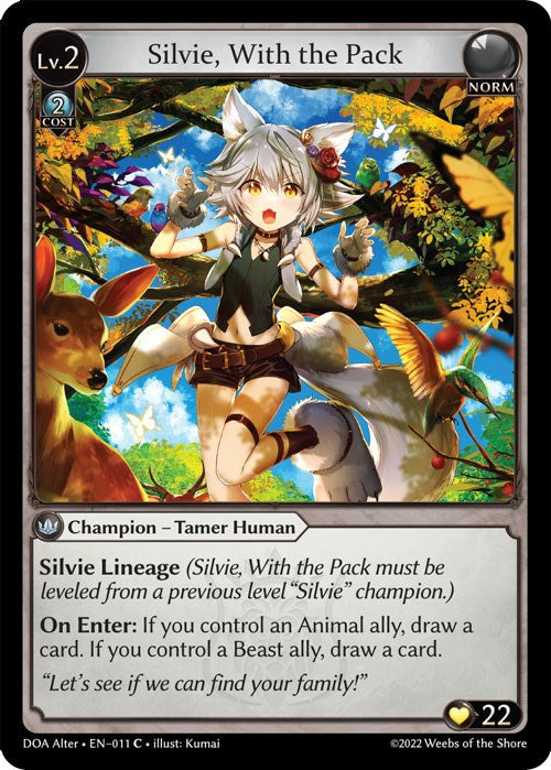 Silvie, With the Pack (011) [Dawn of Ashes: Alter Edition] | Card Merchant Takapuna