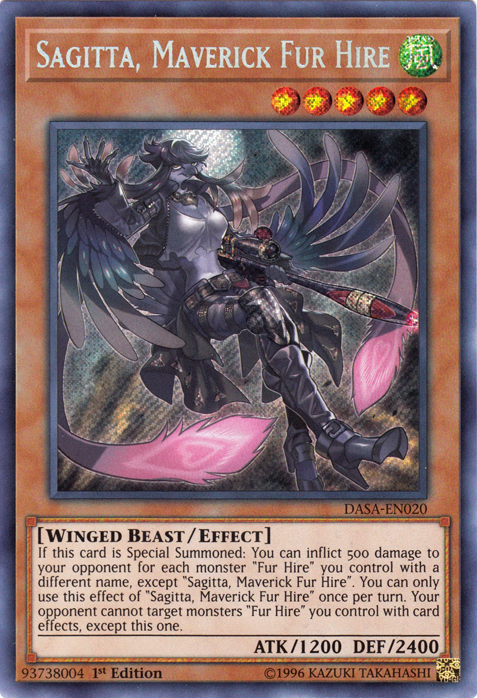 Sagitta, Maverick Fur Hire [DASA-EN020] Secret Rare | Card Merchant Takapuna