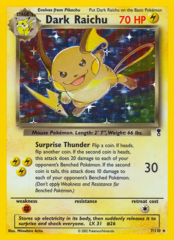 Dark Raichu (7/110) (WotC) (Theme Deck Exclusive) [Legendary Collection] | Card Merchant Takapuna