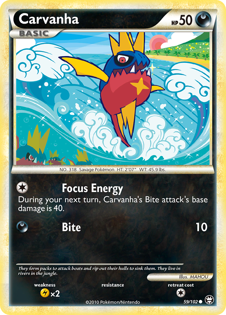 Carvanha (59/102) [HeartGold & SoulSilver: Triumphant] | Card Merchant Takapuna