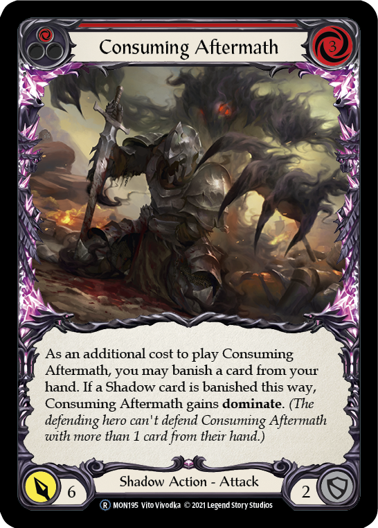 Consuming Aftermath (Red) [U-MON195-RF] (Monarch Unlimited)  Unlimited Rainbow Foil | Card Merchant Takapuna