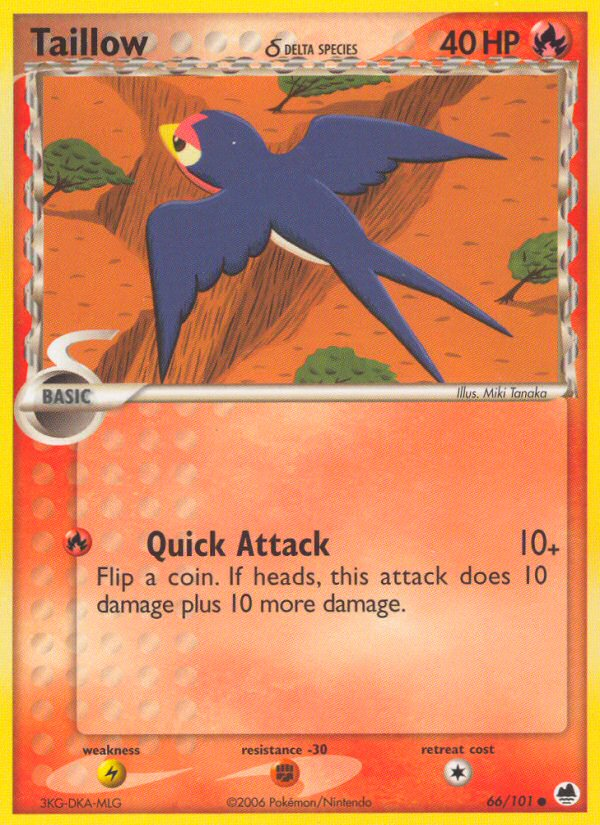 Taillow (66/101) (Delta Species) [EX: Dragon Frontiers] | Card Merchant Takapuna