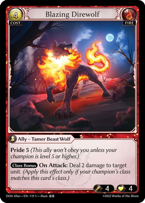 Blazing Direwolf (119) [Dawn of Ashes: Alter Edition] | Card Merchant Takapuna