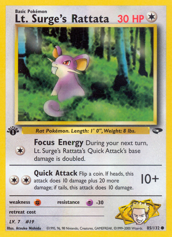 Lt. Surge's Rattata (85/132) [Gym Challenge 1st Edition] | Card Merchant Takapuna