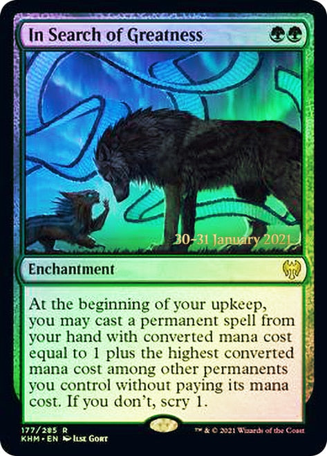 In Search of Greatness [Kaldheim Prerelease Promos] | Card Merchant Takapuna