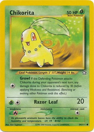 Chikorita (54/111) [Neo Genesis Unlimited] | Card Merchant Takapuna