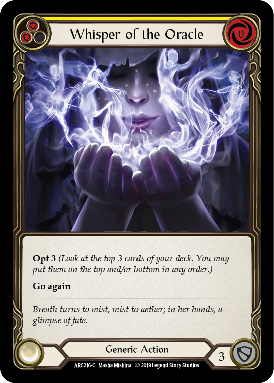 Whisper of the Oracle (Yellow) [ARC216-C] (Arcane Rising)  1st Edition Normal | Card Merchant Takapuna