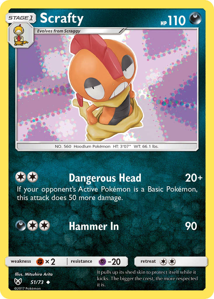 Scrafty (51/73) [Sun & Moon: Shining Legends] | Card Merchant Takapuna