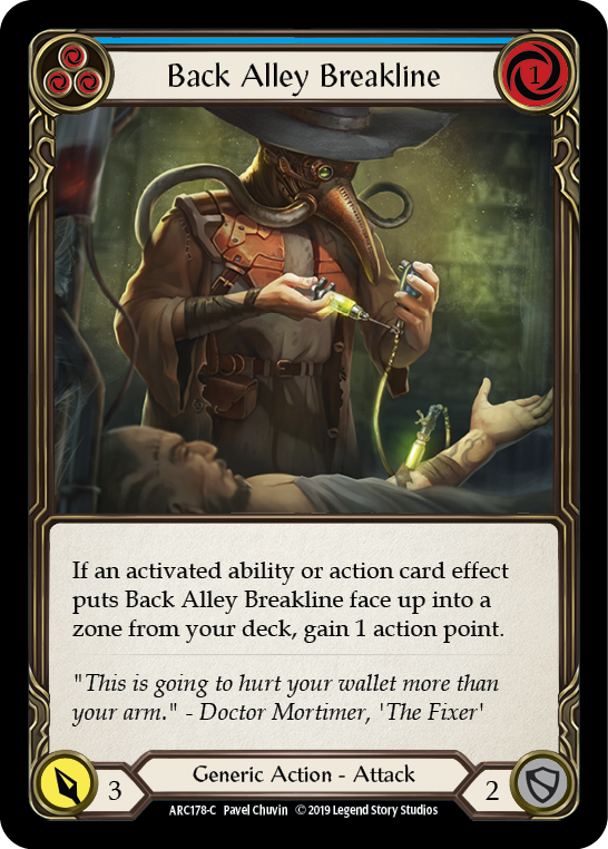Back Alley Breakline (Blue) [ARC178-C] (Arcane Rising)  1st Edition Rainbow Foil | Card Merchant Takapuna