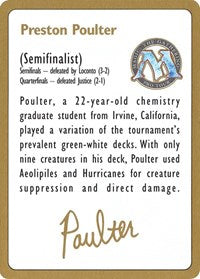 1996 Preston Poulter Biography Card [World Championship Decks] | Card Merchant Takapuna