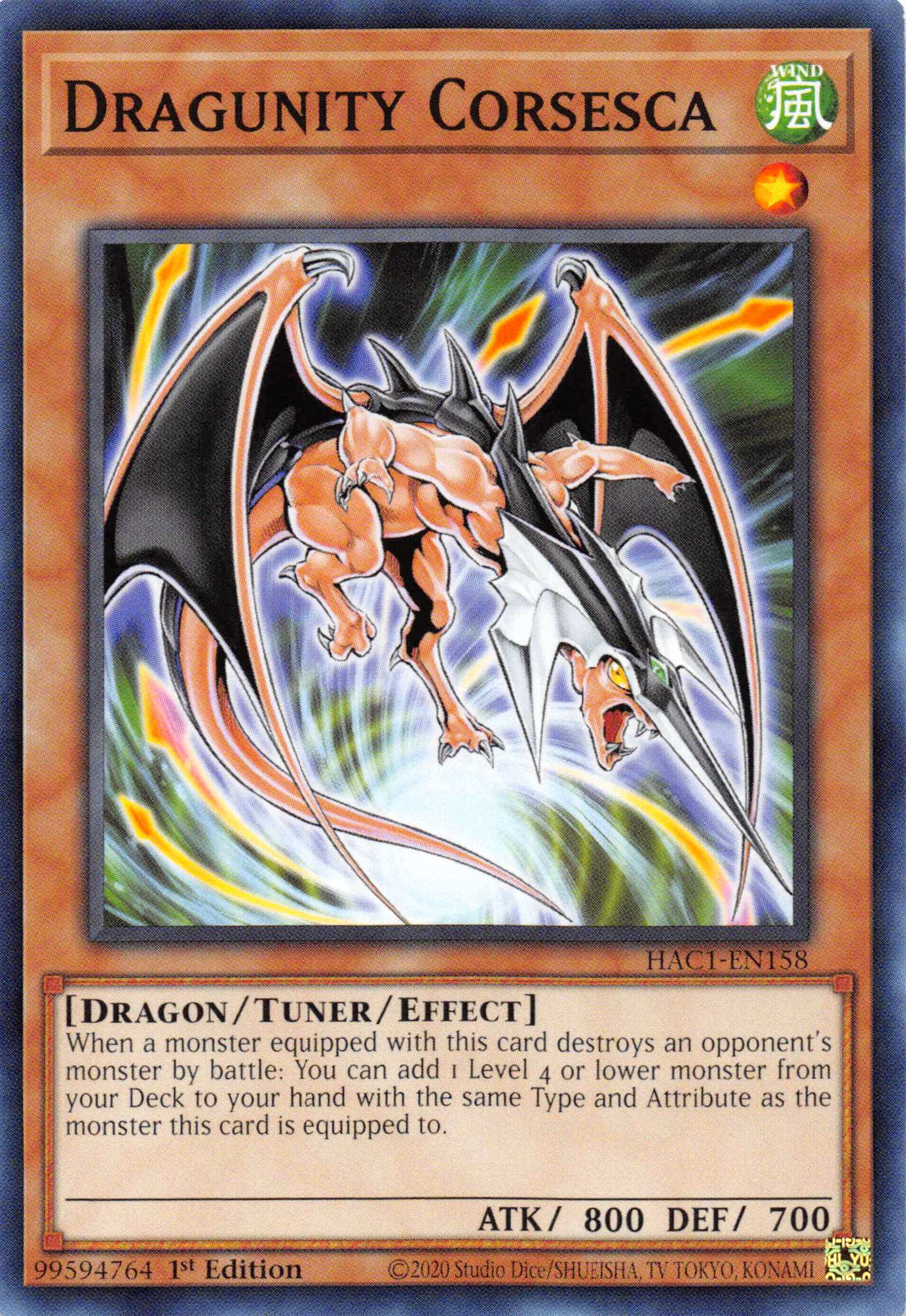 Dragunity Corsesca [HAC1-EN158] Common | Card Merchant Takapuna